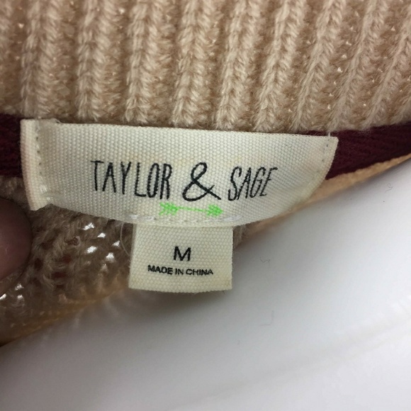 Taylor & sage sheer bottom cable knit sweater M - Picture 4 of 7